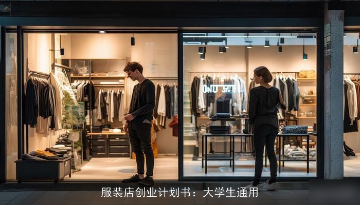 服装店创业计划书：大学生通用