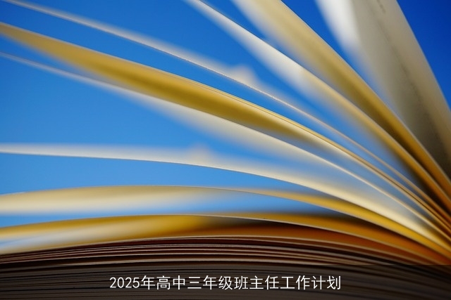 2025年高三班主任工作计划：全面促进学生全面发展与成长