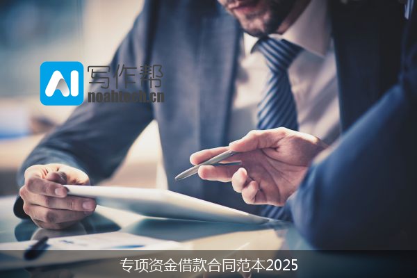 专项资金借款合同范本2025