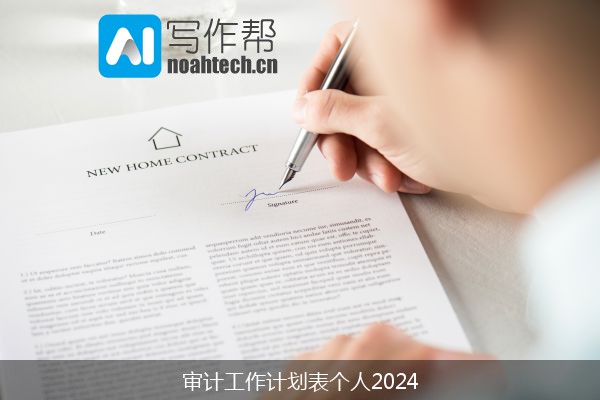 审计工作计划表个人2024