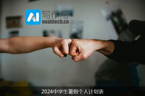 2024中学生暑假个人计划表